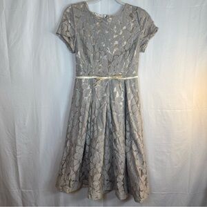 Mikarose Gray Lace Short Sleeve Dress Size Small Preowned